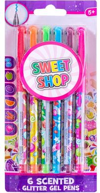Набір ароматних гелевих ручок Sweet Shop Гліттер - 6 кольорів