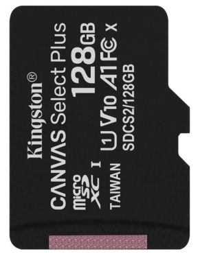 Карта пам'яті Kingston microSDHC 128GB Canvas Select + A1 (W100/W85) + SD адаптер