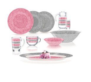 Сервиз столовый Luminarc AMB Stony Pink & Grey, 46 предметов