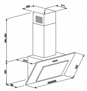 Витяжка Eleyus Vertical 470 60 BL