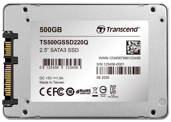 SSD внутренние Transcend SSD220Q 500Gb SATAIII QLC (TS500GSSD220Q)