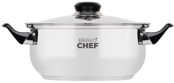 Кастрюля Bravo Chef 22 см (3.5 л) с бакелитовыми ручками.