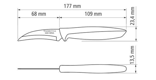Набір ножів шкурозйомних Tramontina PLENUS, 76 мм