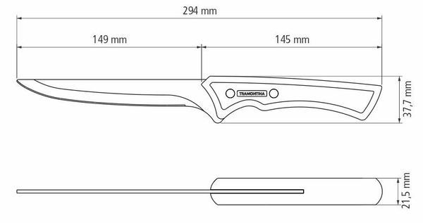 Нож разделочный Tramontina Churrasco Black, 152 мм
