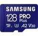 Карта пам'яті Samsung PRO Plus microSDXC 128GB UHS-I U3 V30 A2 + адаптер SD (MB-MD128SA/EU) фото 3