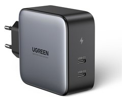 Мережевий зарядний пристрій Ugreen CD254 100W 2xType-C GaN PD Fast Charger (Black)