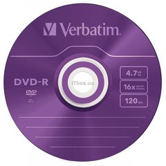 Диски CD/DVD/MD Verbatim DVD-R 4,7Gb 16x Slim 5 pcs Color 43557