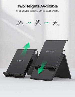 Настільний тримач для смартфона Ugreen LP247 Multi-Angle Phone Stand Height Adjustable (Black)