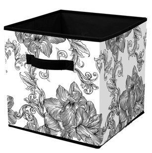 Корзина Idea Home NP-104L Anthracite Flowers 30x30x30 см
