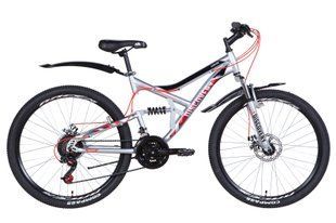 Велосипед 26" Discovery Canyon DD 2021 (серебристо-черный с красным)