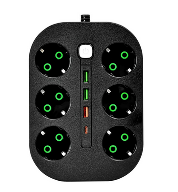 Удлинитель 2.75 м на 6 розеток 3 USB 1 Type C Stenson R95594