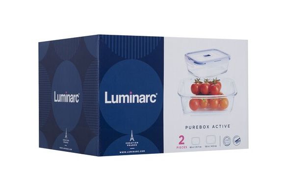 Контейнер Luminarc PURE BOX ACTIVE /НАБІР/прямокут./820 мл.1220 мл (P5505)