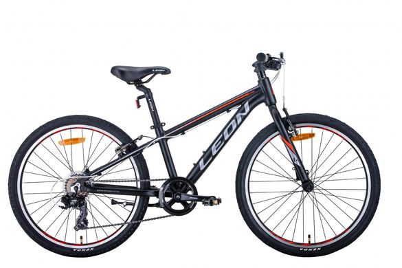 Велосипед 24" Leon JUNIOR 2021 (черно-оранжевый с серым (м))