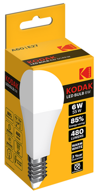 Лампа Kodak A60 E27 10W 220V Тепл.Бел. 3000K Мат. н/Дим.