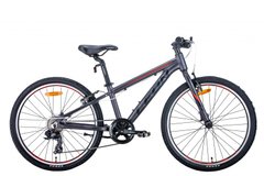 Велосипед 24" Leon JUNIOR 2021 (антрацитний з червоним (м))