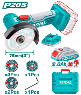 Кутова шліфувальна машина TOTAL TAGLI76012 20В
