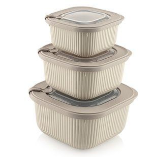 Набор контейнеров IDEA HOME 00685 Line Box Bej 0.6/1.1/1.8