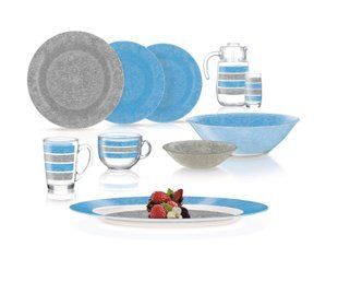Сервиз столовый Luminarc AMB Blue & Grey, 46 предметов