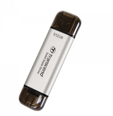 SSD-накопитель внешний Transcend ESD310S 512GB USB Type-A/USB Type-C 3D NAND Silver (TS512GESD310S) External