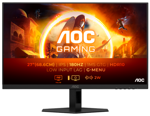 Монiтор TFT AOC 27" 27G4XE IPS FHD 300nit 180Hz 1ms 2*HDMI DP G-Sync MM Black/Grey