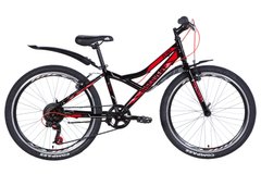 Велосипед 24" Discovery FLINT 2021 (чорно-червоний з сірим)