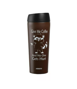 Термочашка Ardesto Coffee time Raccoon, 450мл, коричневый
