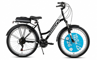 Електровелосипед 26" Formula Omega AM рама- 350 Вт 36 В задн. 10Ач батарея в сумці, 2022 (чорно-білий)