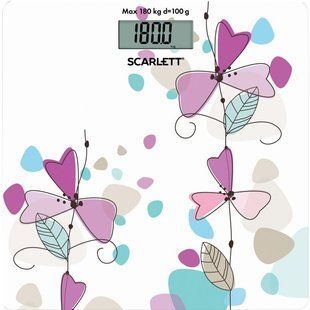 Весы напольные электронные ScarlettT SC-BS33E045 фиолетовые цветы