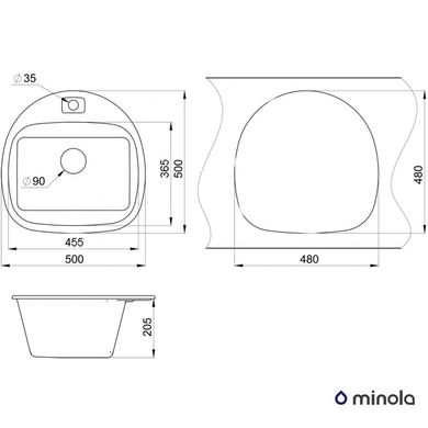 Мийка кухонна Minola MRG 1050-50 Базальт