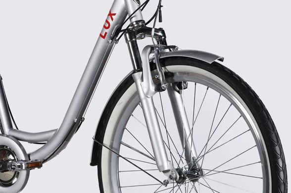 Велосипед з електроприводом 26" ST Dorozhnik eLUX Vbr FR рама-17" 36B 13А*г 500Вт срiблястий 2026