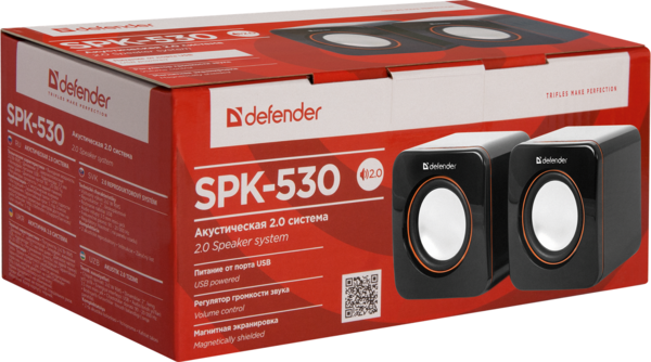 Комп.акустика Defender (65530)2.0 SPK-530 2x2 W, USB, Черный