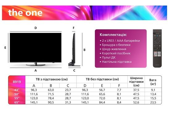 Телевізор PHILIPS 75PUS8919/12