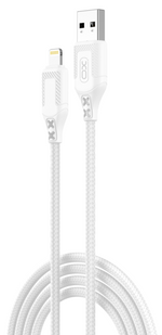 Кабель XO NB235 Zebra Series Braided USB-A to Lightning - 1m White