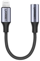 Кабель Ugreen US211 Lightning - 3.5mm F Audio Adapter 10см (Gray)
