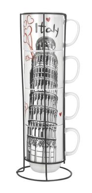 Чашка Limited Edition ITALY /НАБІР/4х420 мл на метал. підставці (B1163-09359-3)
