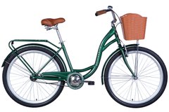 Велосипед ST 26" Dorozhnik AQUAMARINE з багажником задн St з кошиком Pl з крилом St 2024 (зелений)