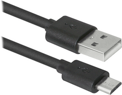 Кабель Defender USB08-03BH USB(AM)-MicroBM black 1m, Blister (87476)