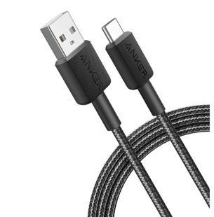 Кабель ANKER 322 USB-A to USB-C - 1.8m Nylon (Чорний)