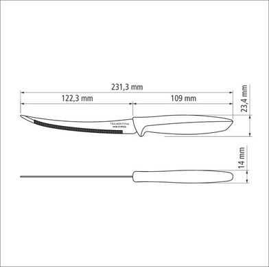 Набір ножів для томатів Tramontina Plenus light grey, 127 мм - 12 шт.