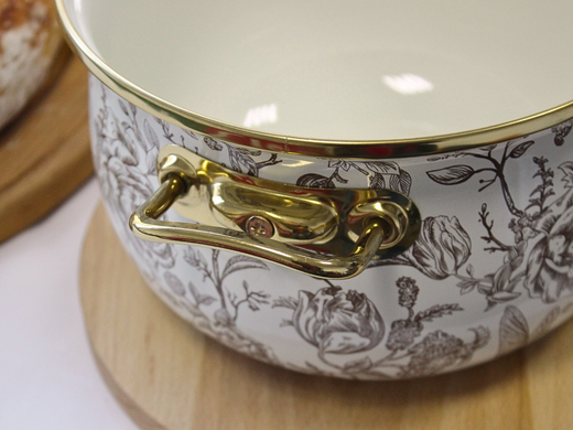 Каструля емальована "BIRD" Elmani з кришкою, 3,8 л, 20 см 763-042