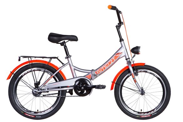 Велосипед 20" Formula SMART с фонарём 2021 (серый с оранжевым (м))