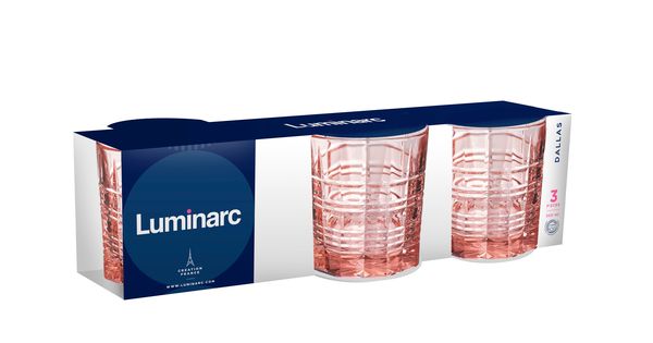 Склянка Luminarc ДАЛЛАС РОЗОВЫЙ /НАБІР/ 3X300 мл низк. (Q2850/1)