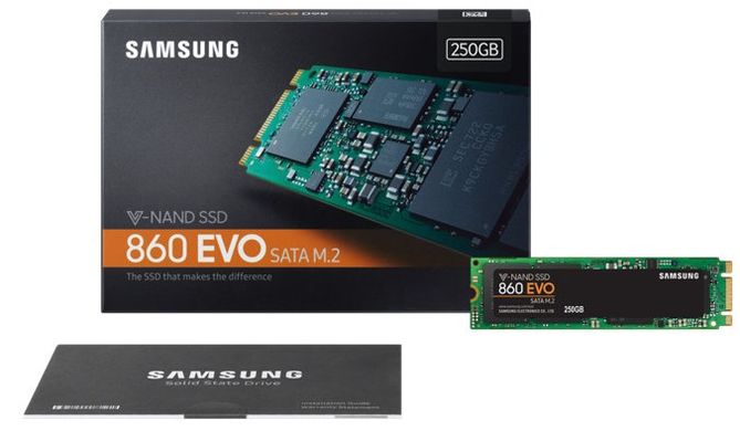 SSD внутренние Samsung 860 EVO 250GB M.2 SATA MLC (MZ-N6E250BW)
