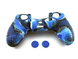 Силіконовий чохол NOMI до геймпаду PS4 (чорно-синій) фото 1