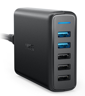 Сетевое зарядное устройство Anker PowerPort 5 – 40W 5-port USB Power IQ V3 Black