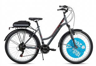 Електровелосипед 26" Formula Omega AM рама- 350 Вт 36 В задн. 10Ач батарея в сумці, 2022 (темно-сірий з червоним (м))