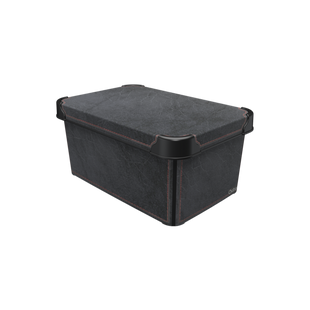 Контейнер Qutu Style Box Black Leather, 5 л