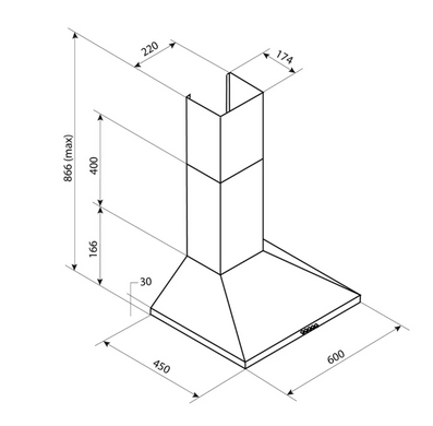 Витяжка PYRAMIDA KX 60 (750) B BL