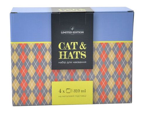 Чашка Limited Edition CAT'"N"HATS /НАБОР/4х310 мл на мет.подст (B1427-09461)