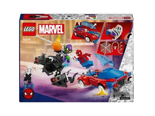 Конструктор LEGO Marvel Автомобиль для гонки Человека-Паука и Зеленый Гоблин с ядом Венома